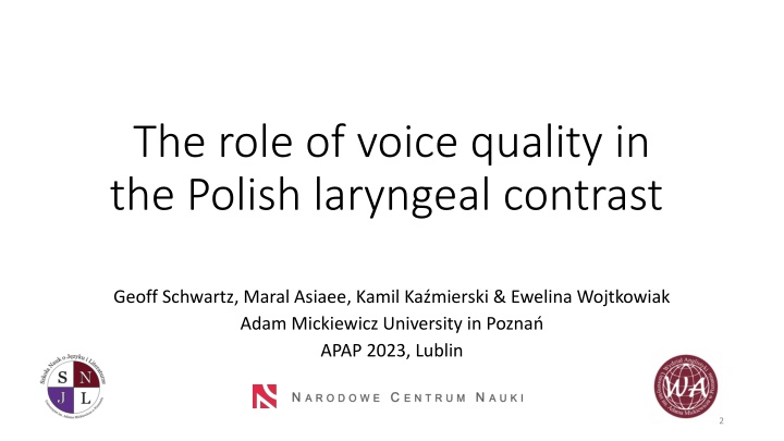 the role of voice quality in the polish laryngeal