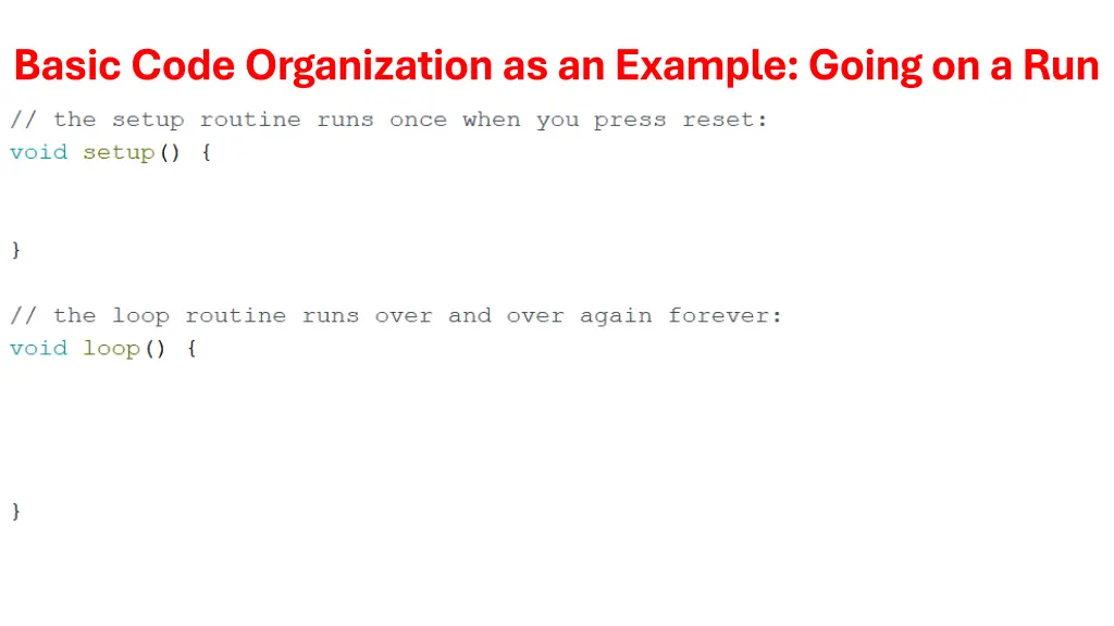 basic code organization as an example going