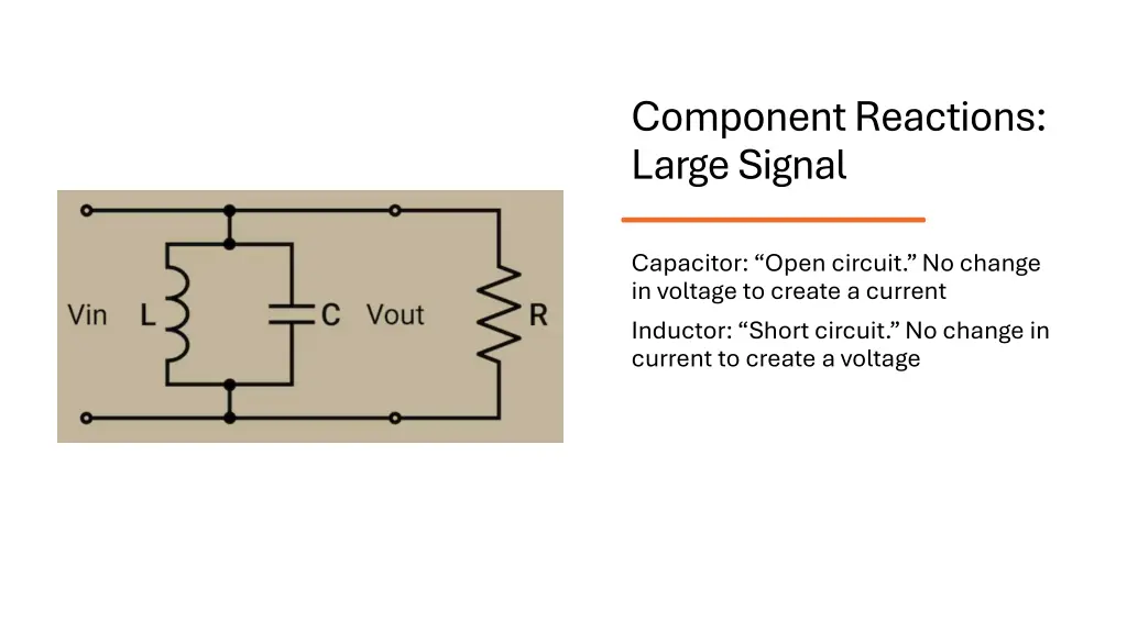 component reactions large signal