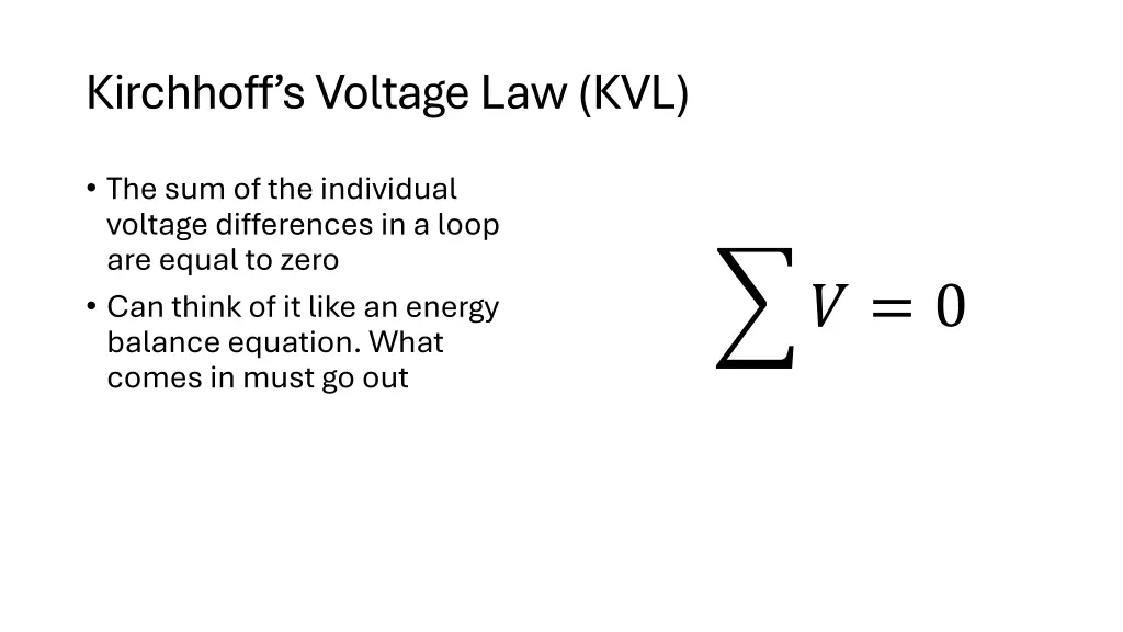 kirchhoff s voltage law kvl