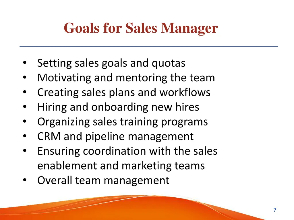 goals for sales manager