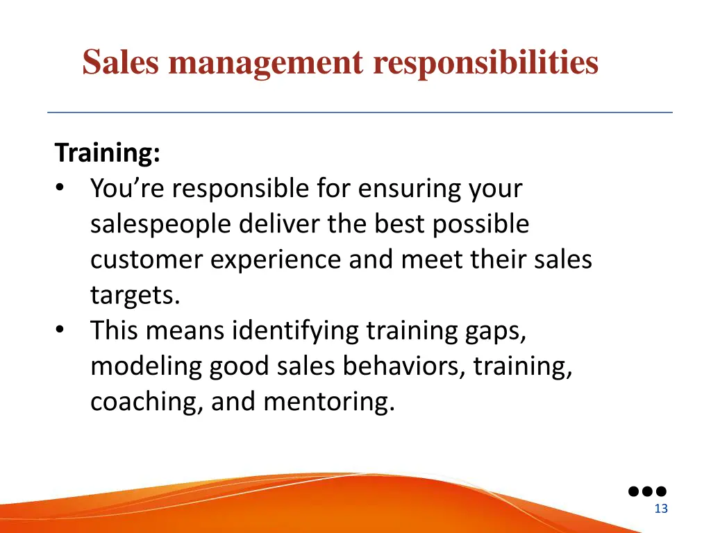 sales management responsibilities