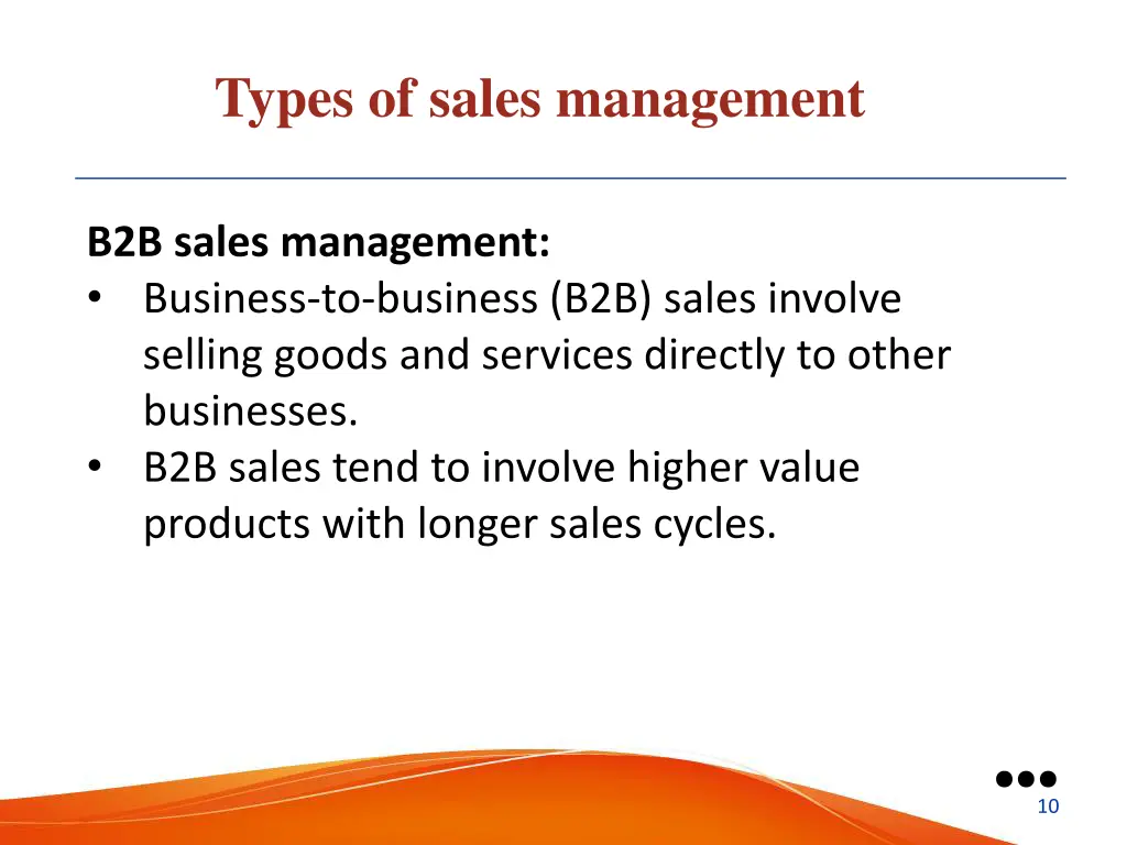 types of sales management 1
