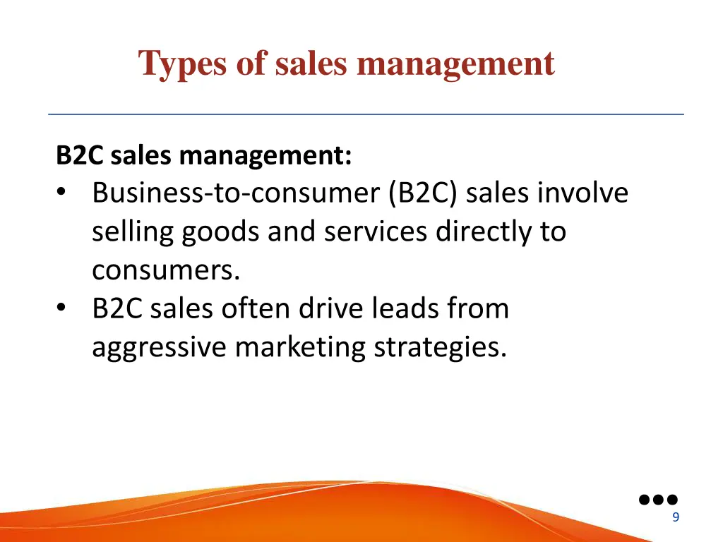 types of sales management