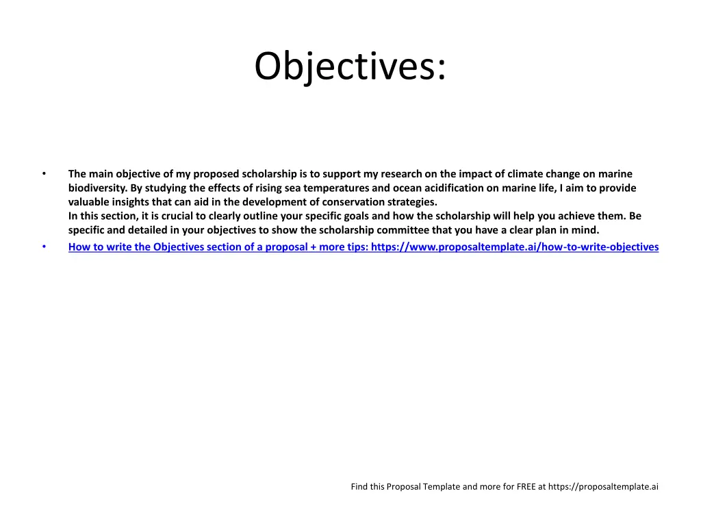 objectives