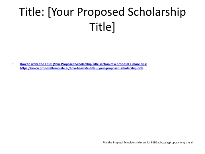 title your proposed scholarship title