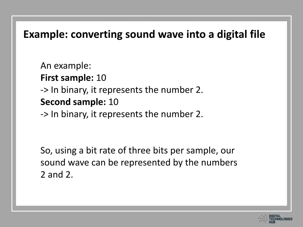 example converting sound wave into a digital file