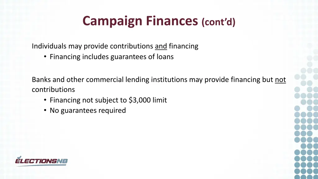 campaign finances cont d