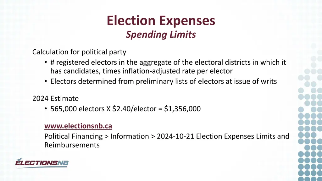 election expenses spending limits