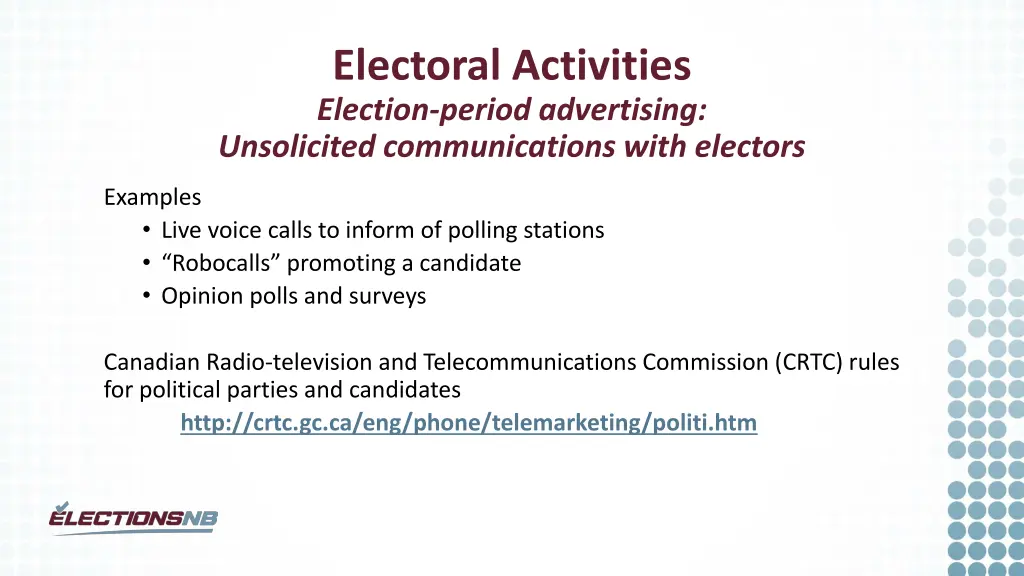 electoral activities election period advertising 1