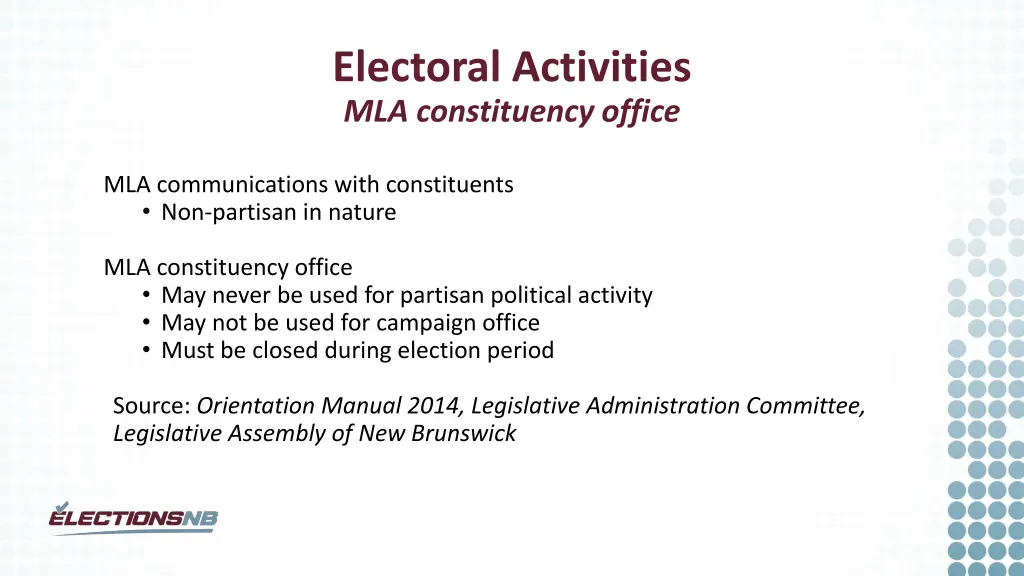 electoral activities mla constituency office