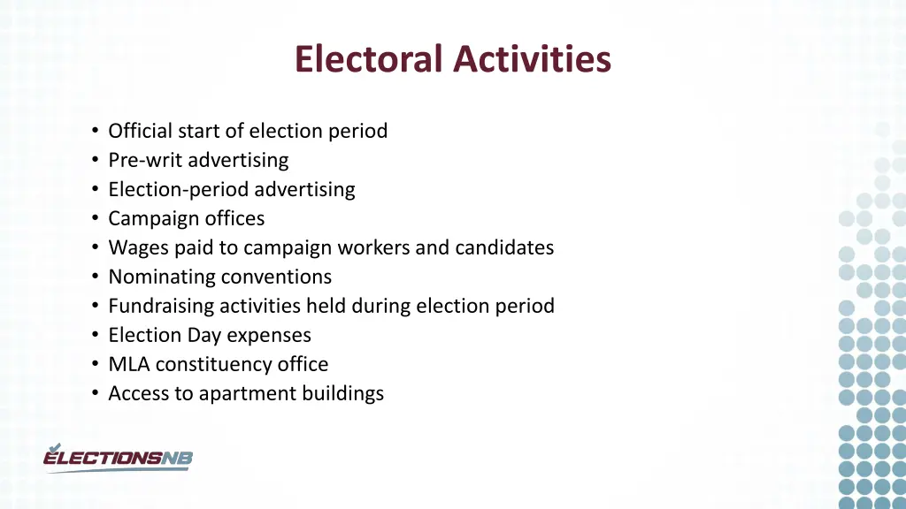 electoral activities