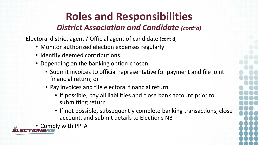 roles and responsibilities district association 5