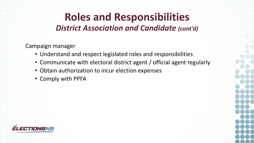 roles and responsibilities district association 9