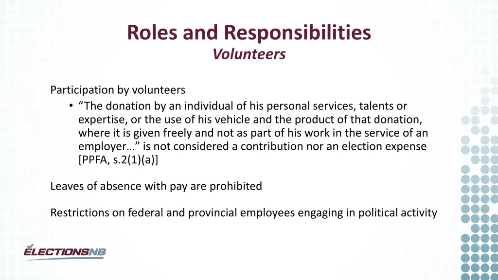 roles and responsibilities volunteers