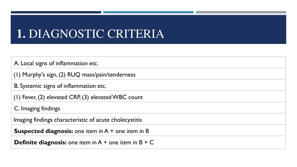 1 diagnostic criteria