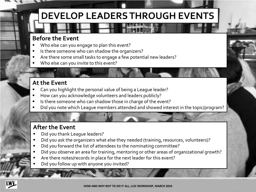 develop leaders through events