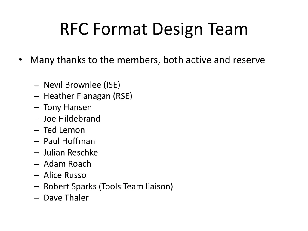 rfc format design team