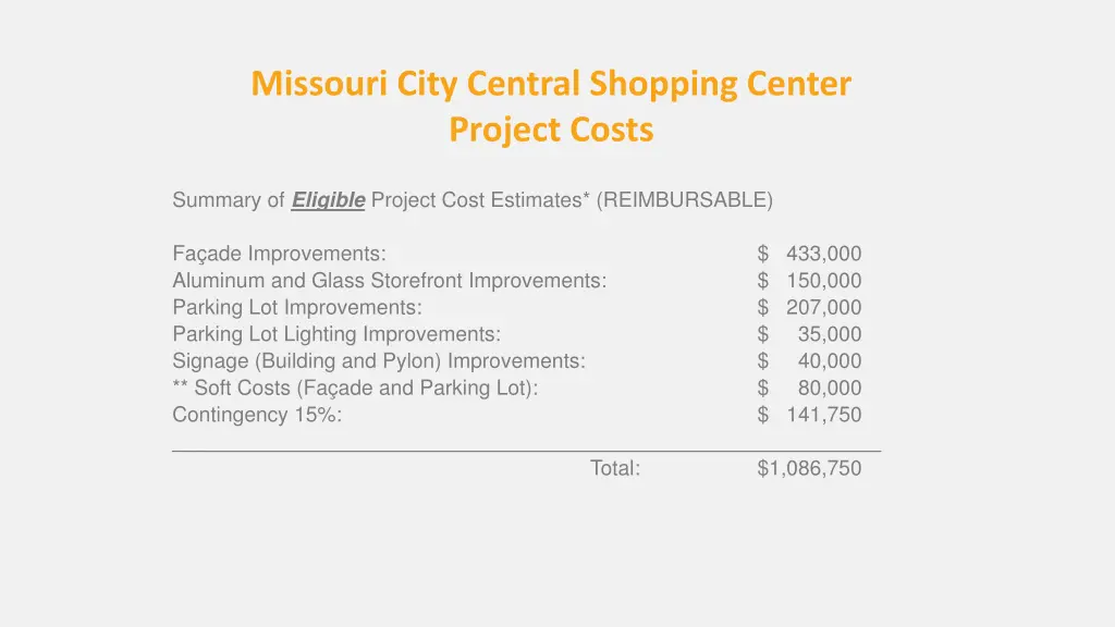 missouri city central shopping center project