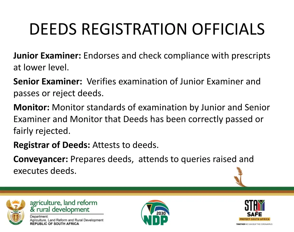 deeds registration officials