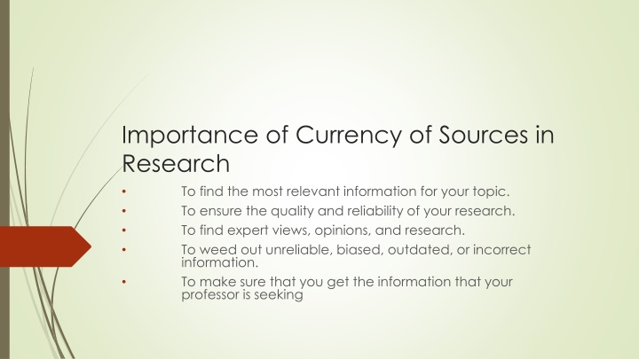 importance of currency of sources in research