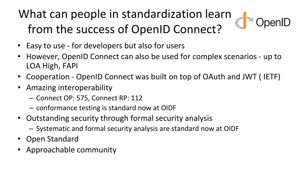 what can people in standardization learn from