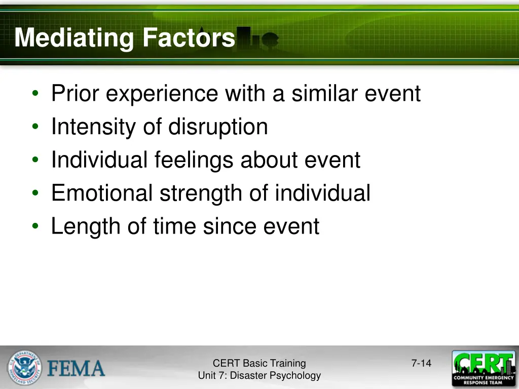 mediating factors