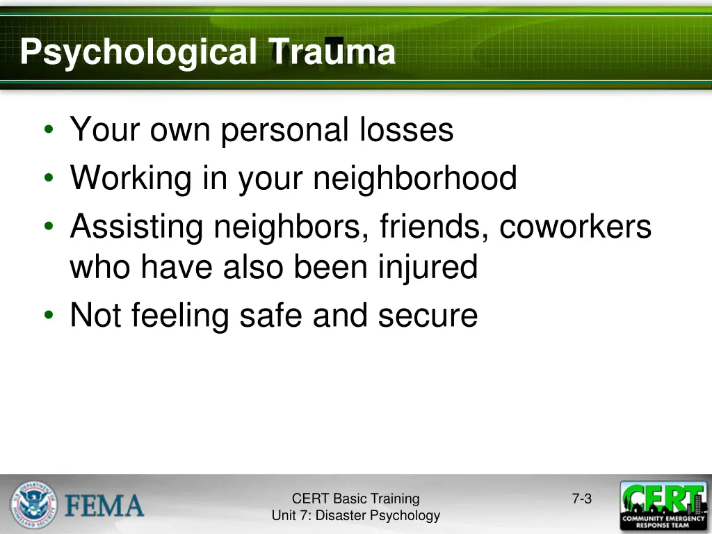 psychological trauma