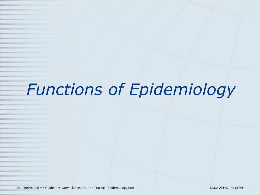 functions of epidemiology