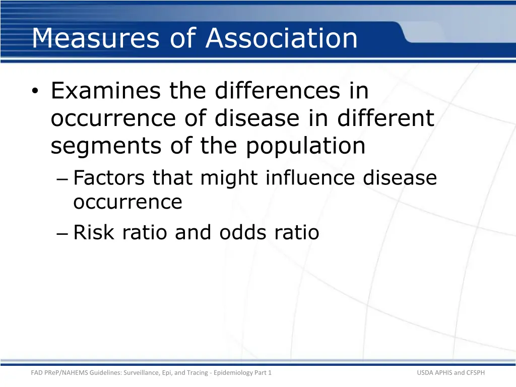 measures of association