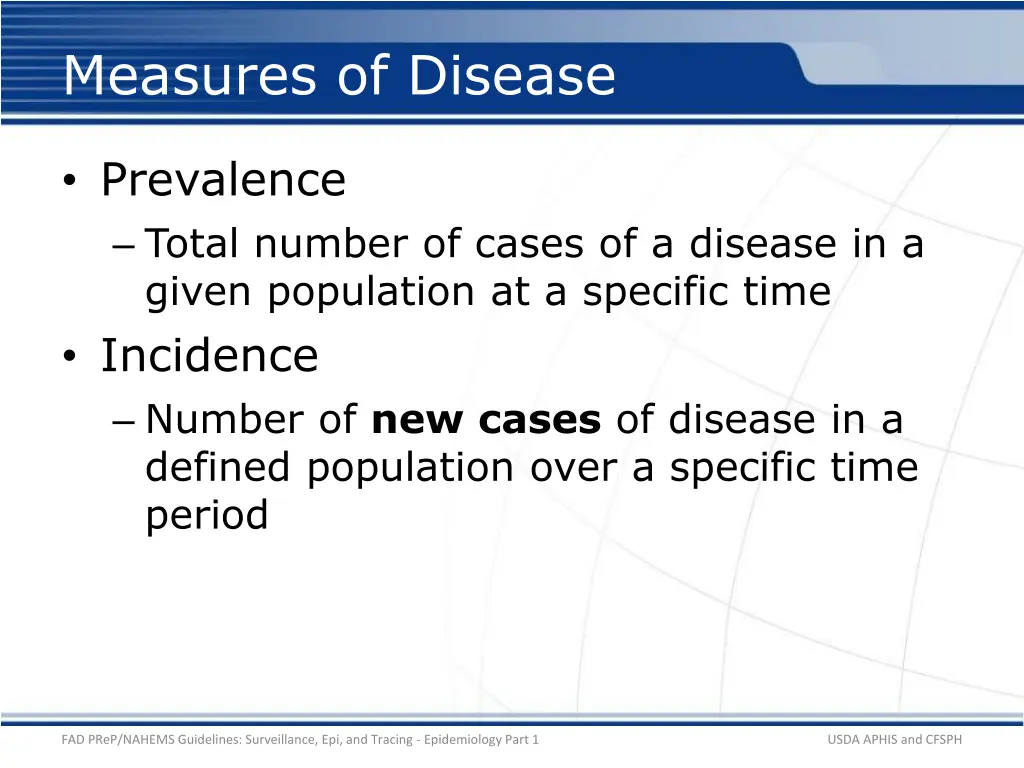 measures of disease