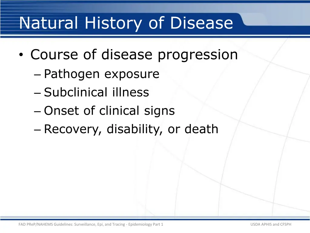 natural history of disease