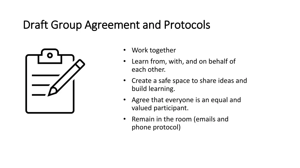 draft group agreement and protocols draft group