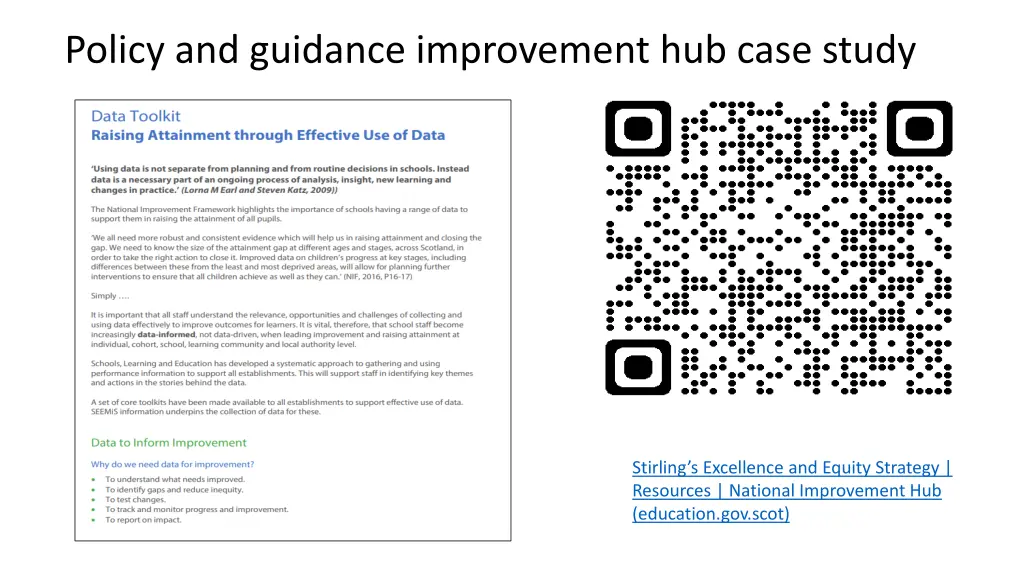 policy and guidance improvement hub case study