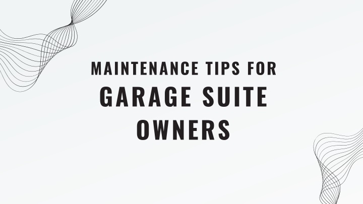 maintenance tips for