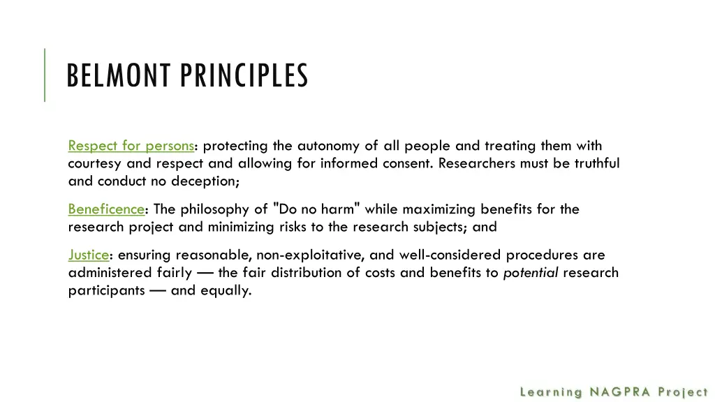 belmont principles