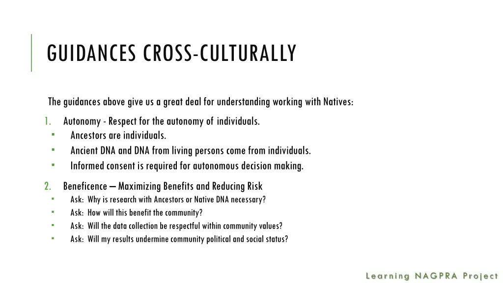 guidances cross culturally