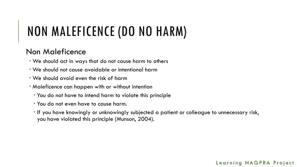 non maleficence do no harm