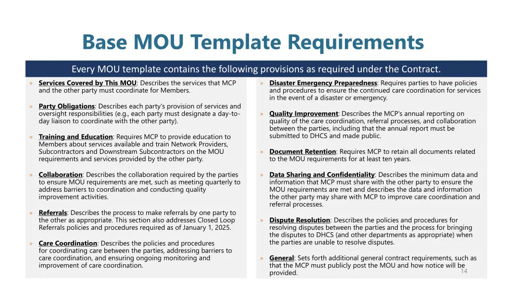 base mou template requirements