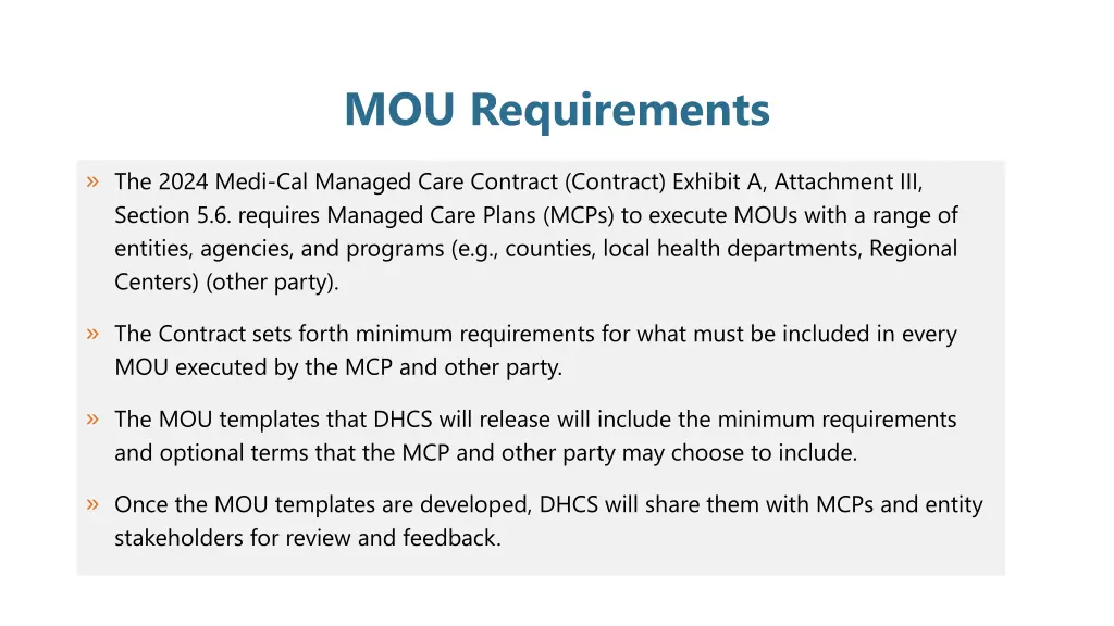 mou requirements