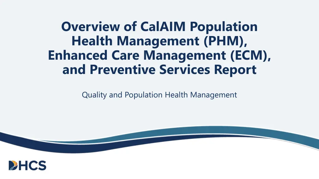 overview of calaim population health management