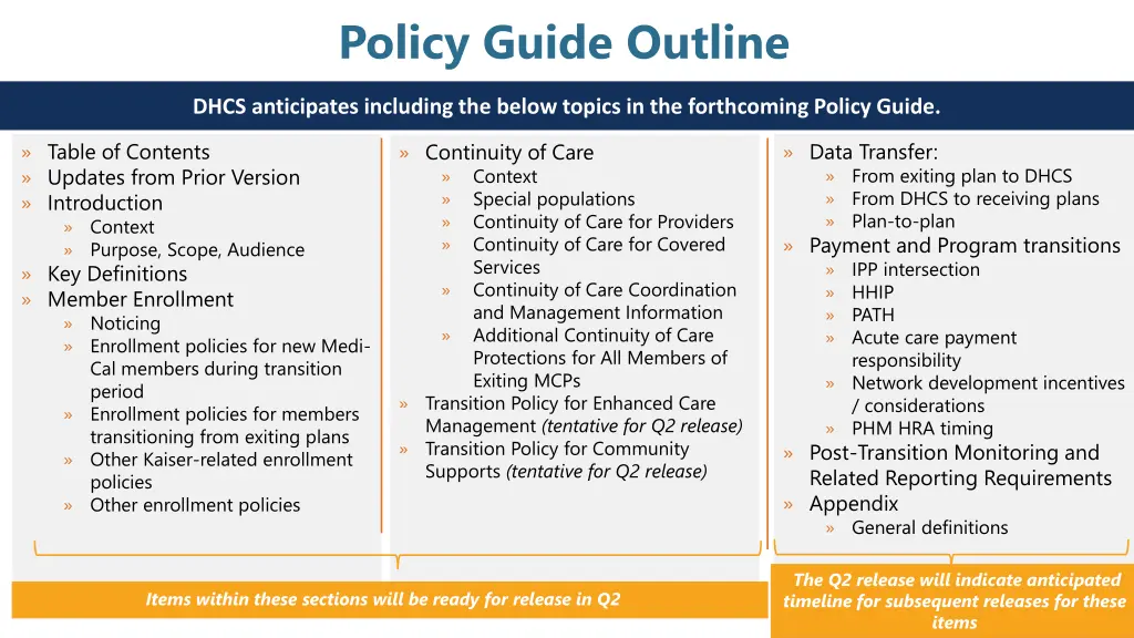 policy guide outline