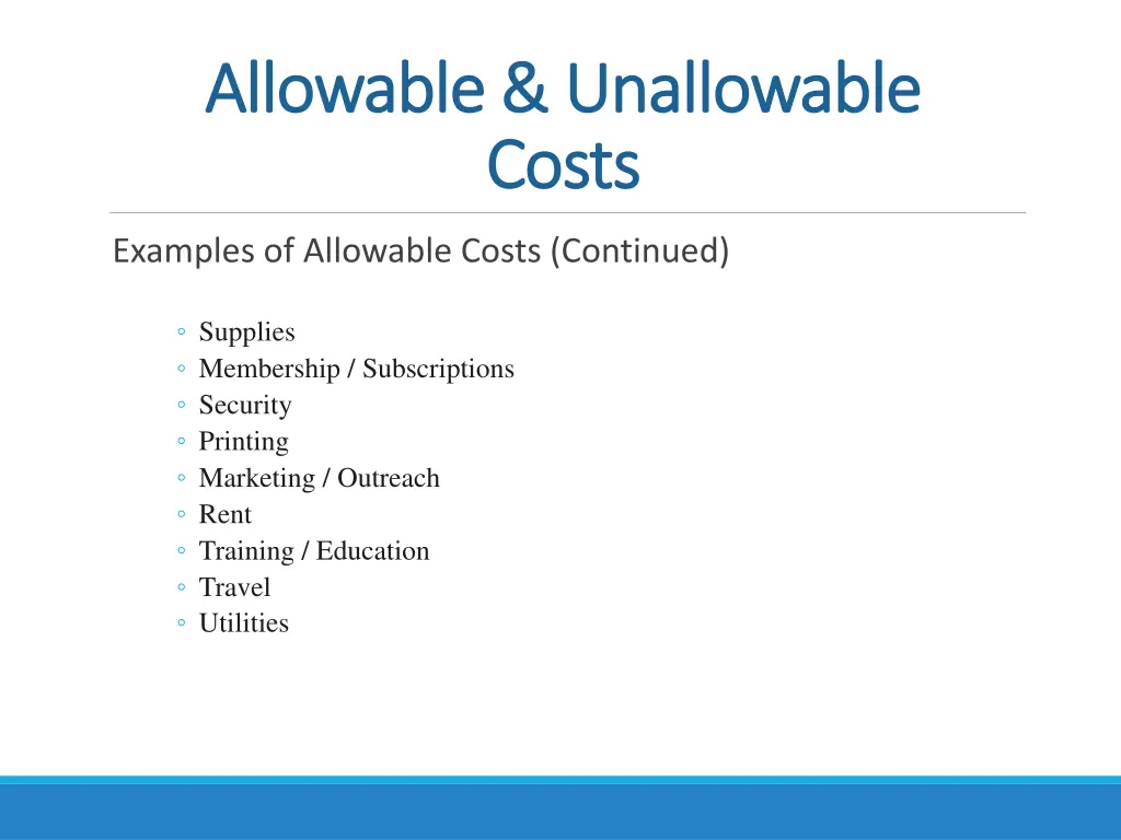 allowable unallowable allowable unallowable costs 1