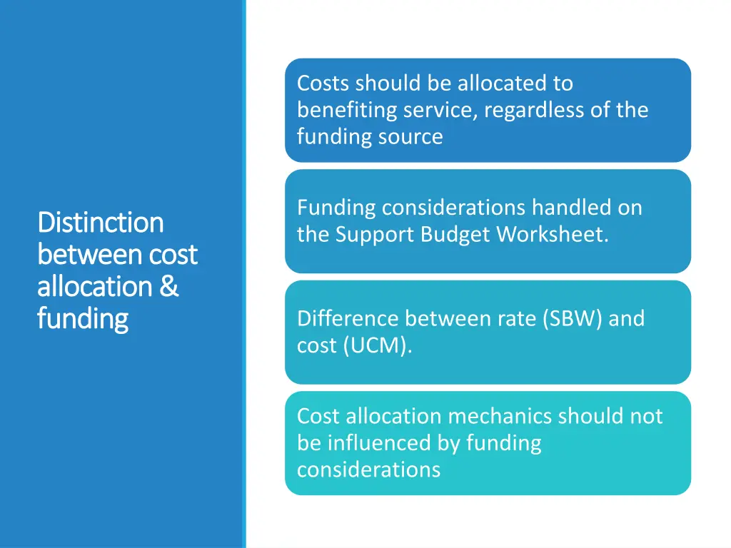 costs should be allocated to benefiting service