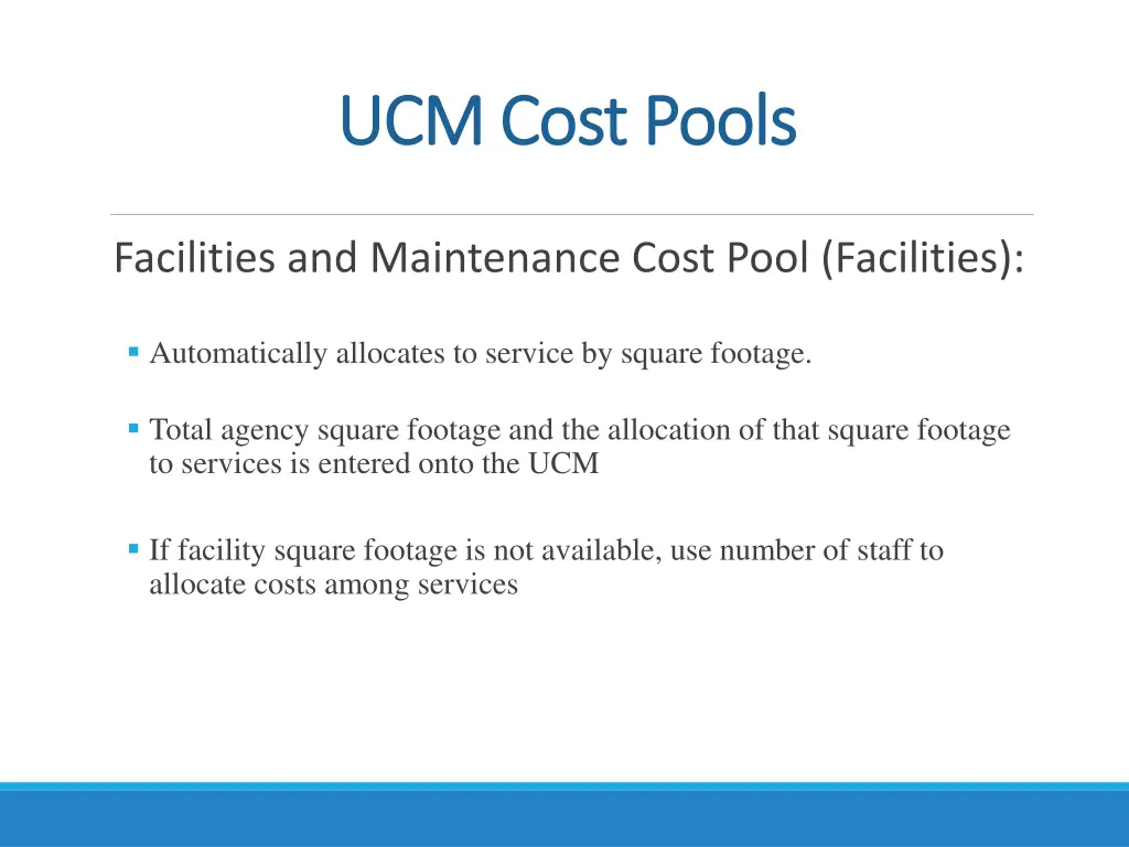 ucm cost pools ucm cost pools 1