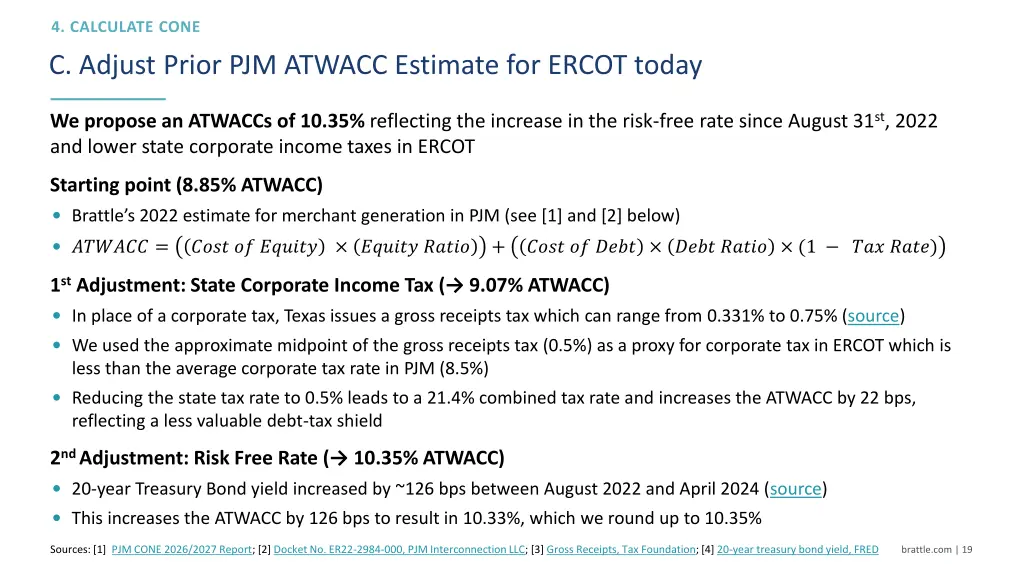 c adjust prior pjm atwacc estimate for ercot today