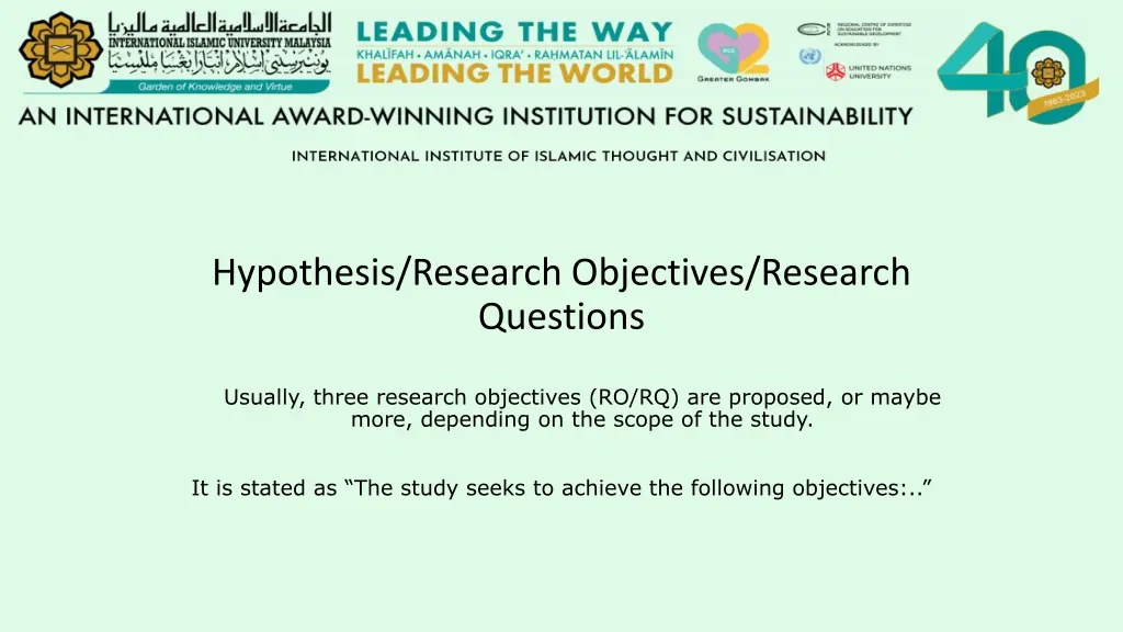 hypothesis research objectives research questions