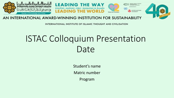 istac colloquium presentation date