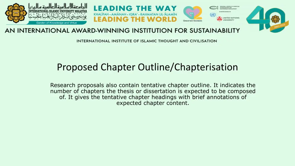 proposed chapter outline chapterisation