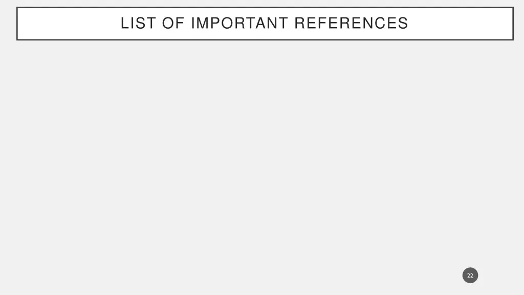 list of important references